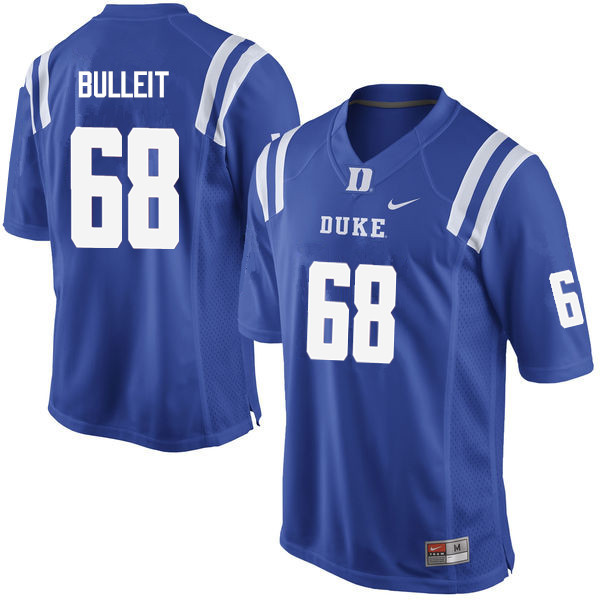 Men #68 Clark Bulleit Duke Blue Devils College Football Jerseys Sale-Blue
